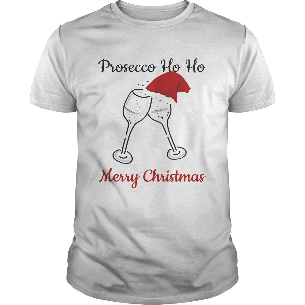Prosecco Ho Ho Merry Christmas Santa Hat Shirt